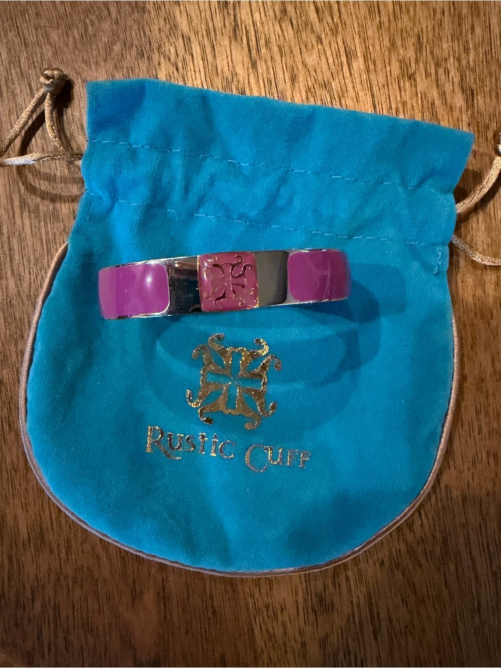 Rustic Cuff Purple Enamel Silver-Tone Cuff Bracelet